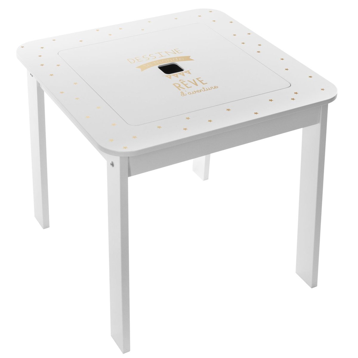 Table enfant avec 2 tabourets DOUCEUR blanc, ATMOSPHERA