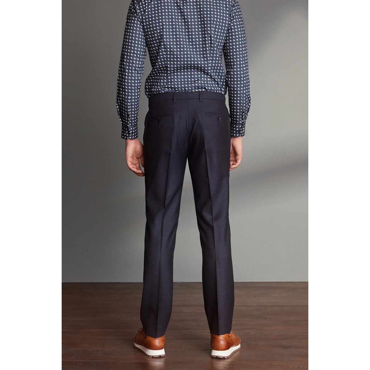 Pantalon avec bande à la taille bleu marine, NEXT