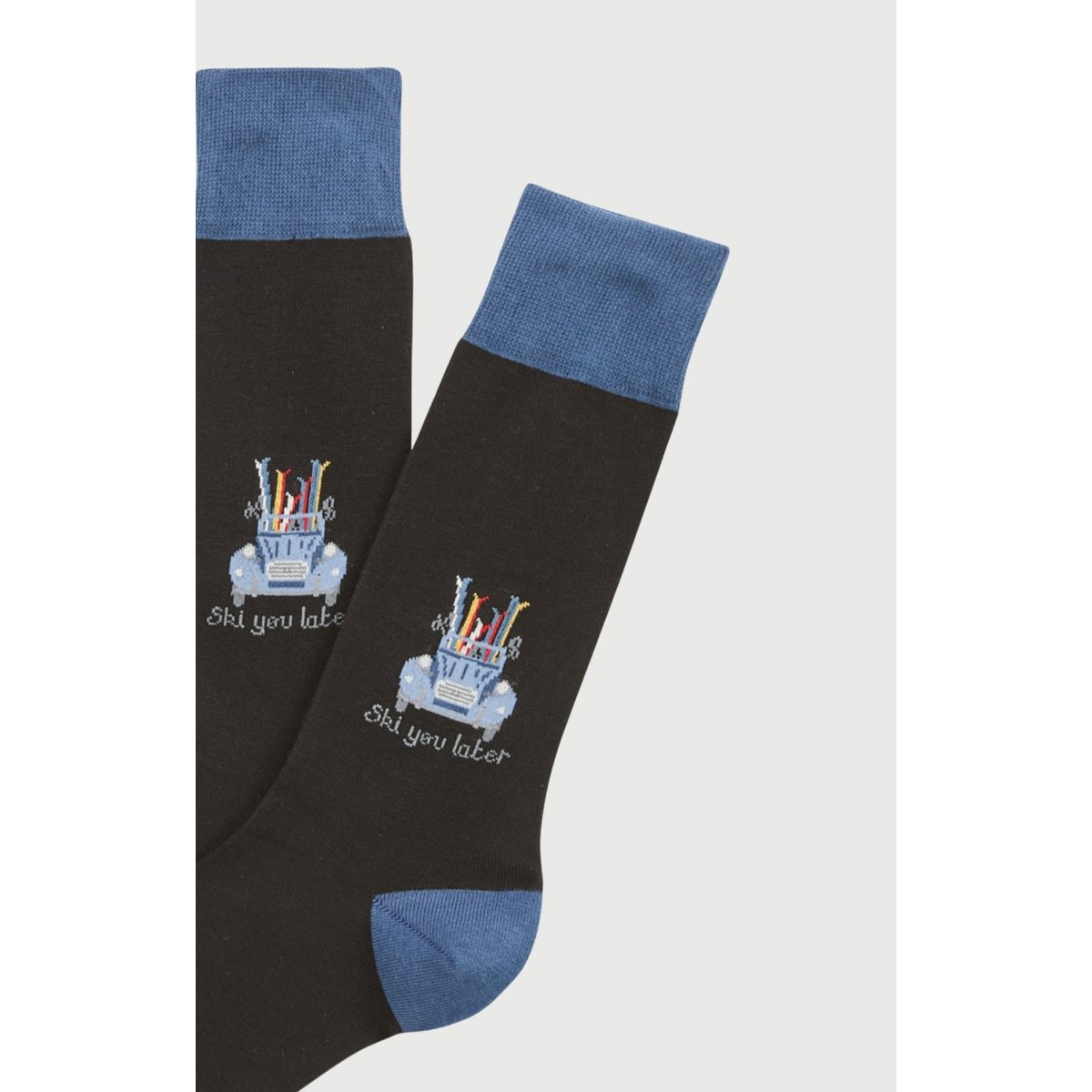 Chaussettes en coton imprimé Ski You Later Noir noir, ARTHUR