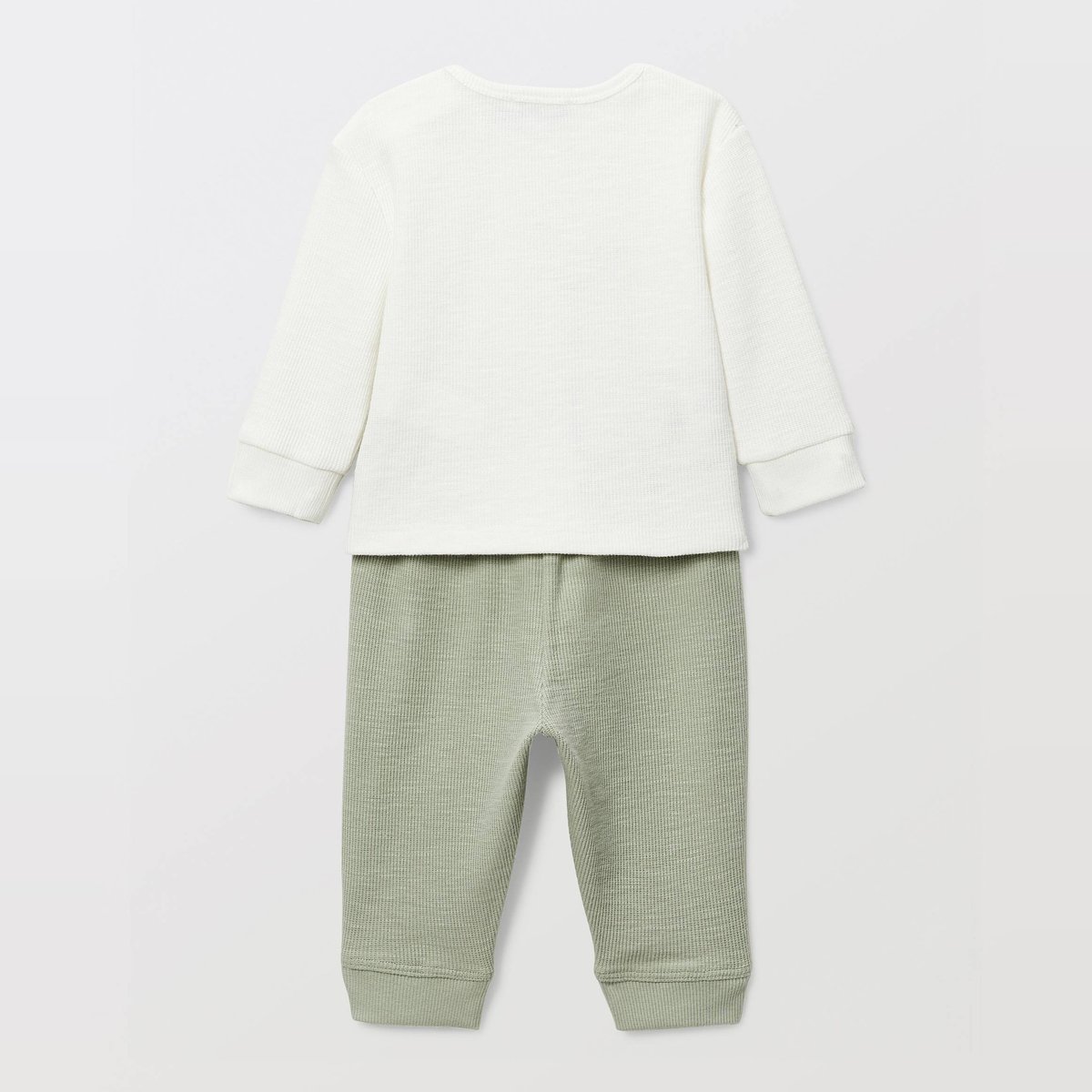 Ensemble sweat brodé et pantalon en coton BIO GOTS ecru, BOUT'CHOU