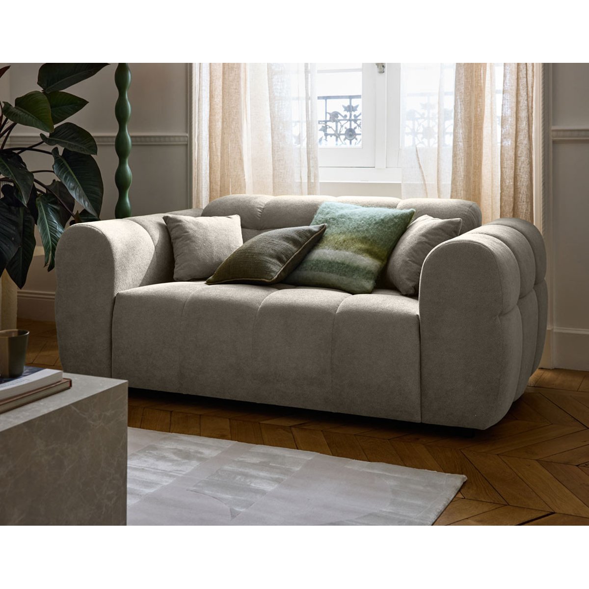 Canapé fixe 2 places - RAY gris, BEST MOBILIER