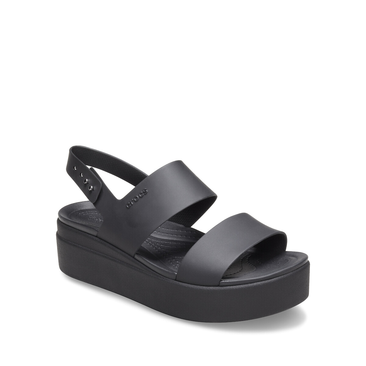Sandálias compensadas, Brooklyn preto mate, CROCS
