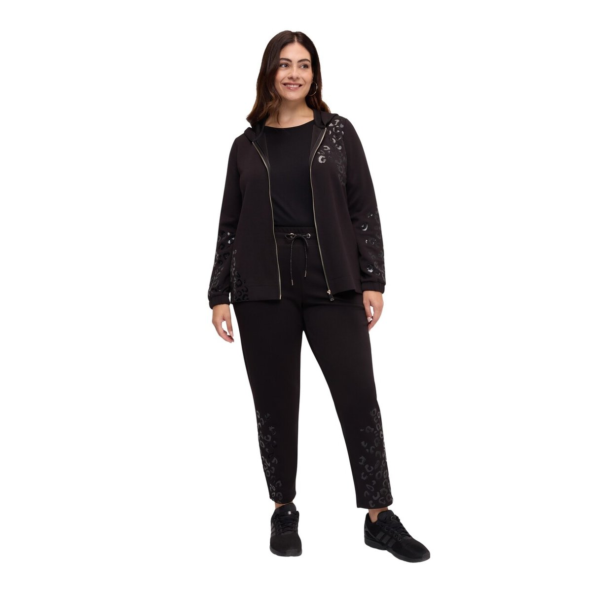 Jogger avec imprimé tacheté en relief noir, FIORELLA RUBINO
