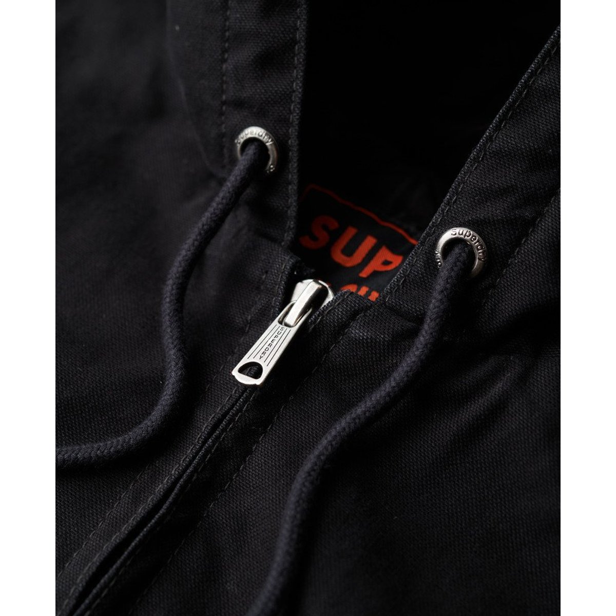 Bomber à capuche Surplus noir de jais, SUPERDRY