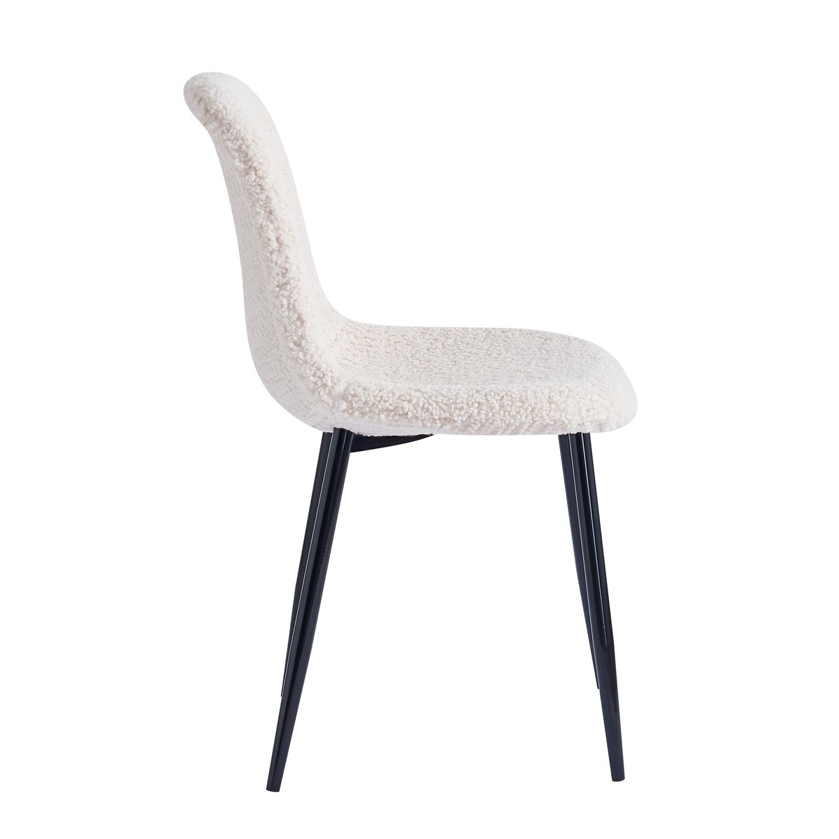 Lot de 4 chaises en bouclette, COPENHAGEN blanc cassé, NORDLYS