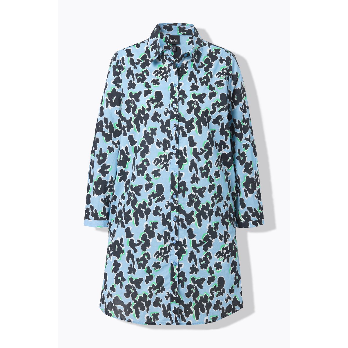 Chemisier long à fleur, coupe évasée bleu clair, ULLA POPKEN