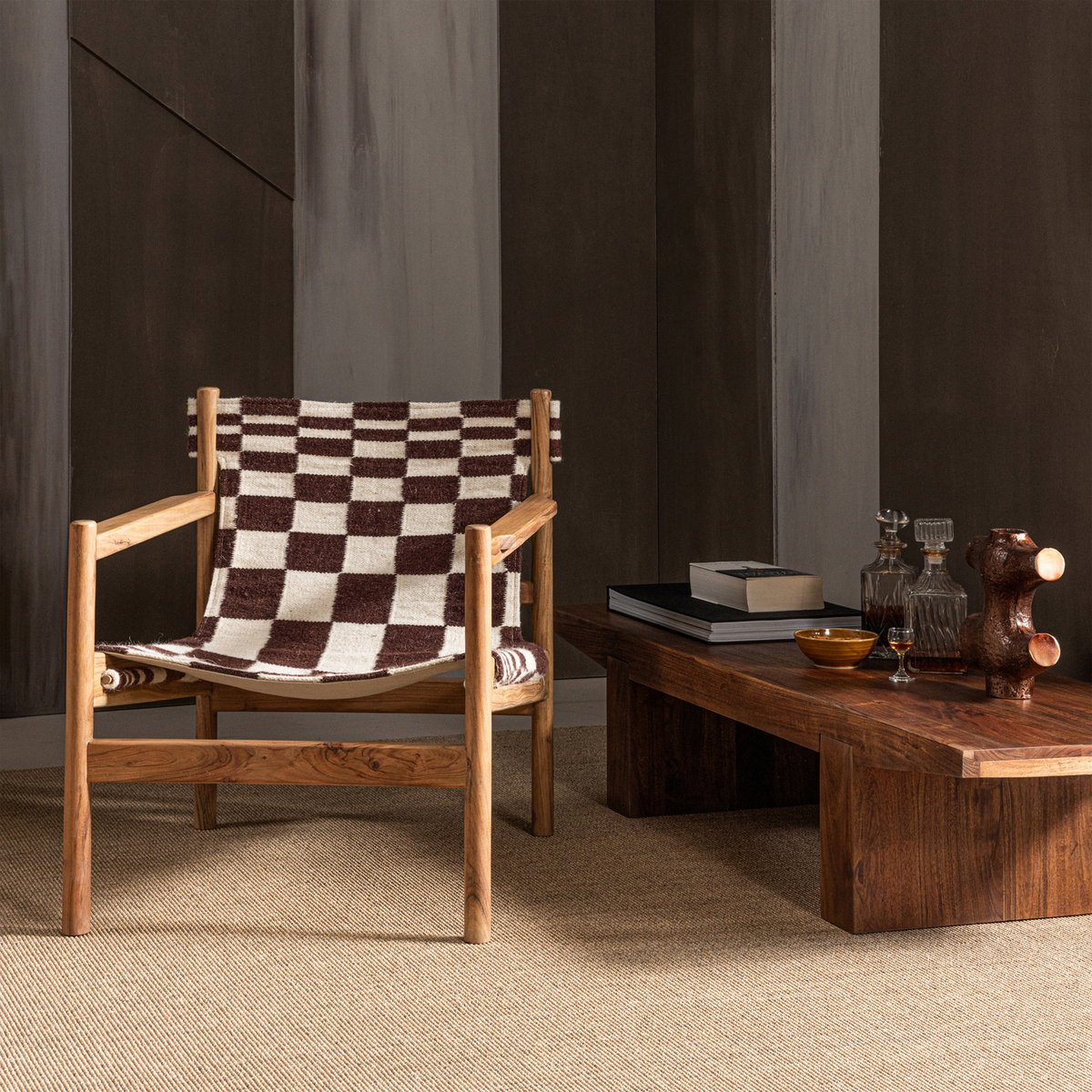 Fauteuil en bois d'acacia ZANO naturel, WOOOD