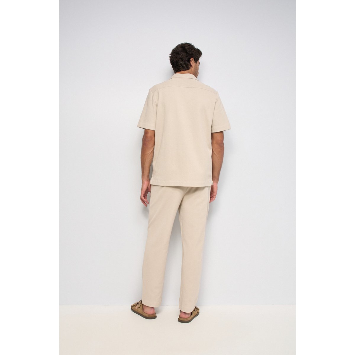 CHEMISE TEXTURÉE À MANCHES COURTES beige, SALSA JEANS