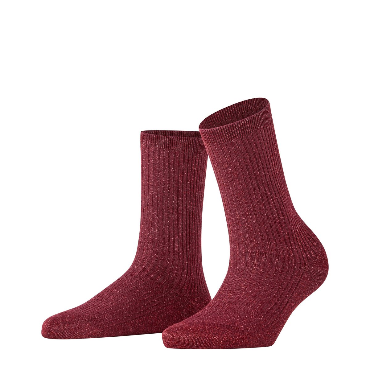 Chaussettes Shiny Rib rouge, FALKE