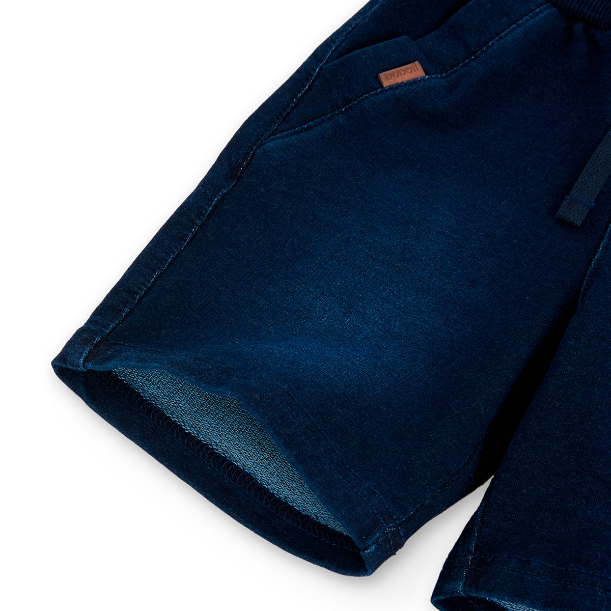 Short garçon tricot avec cordon de serrage bleu, BOBOLI