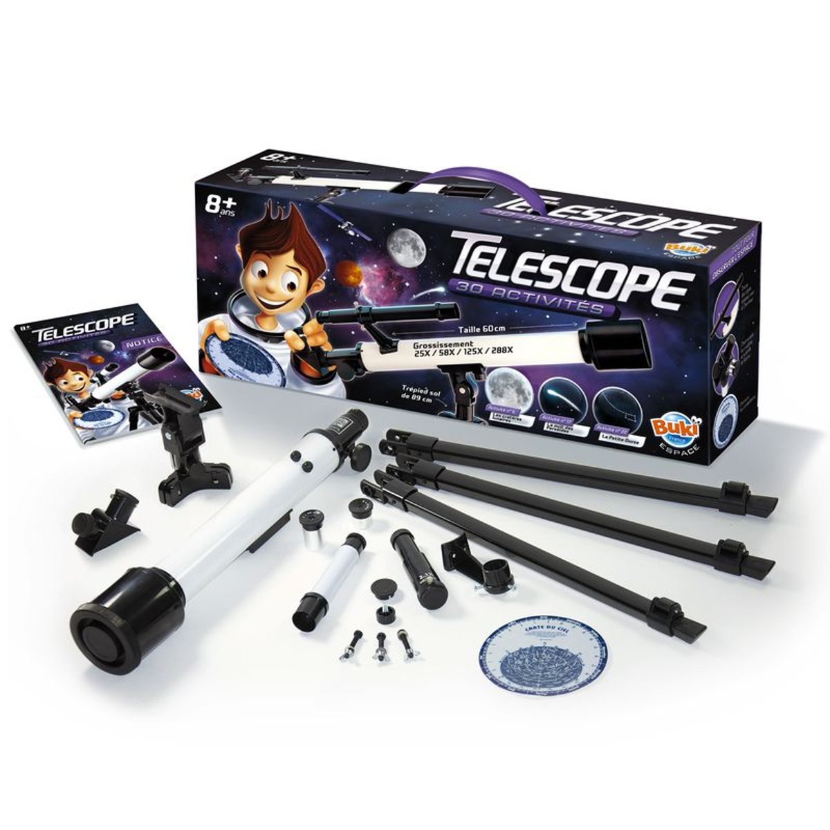 Télescope 30 activités blanc, BUKI FRANCE