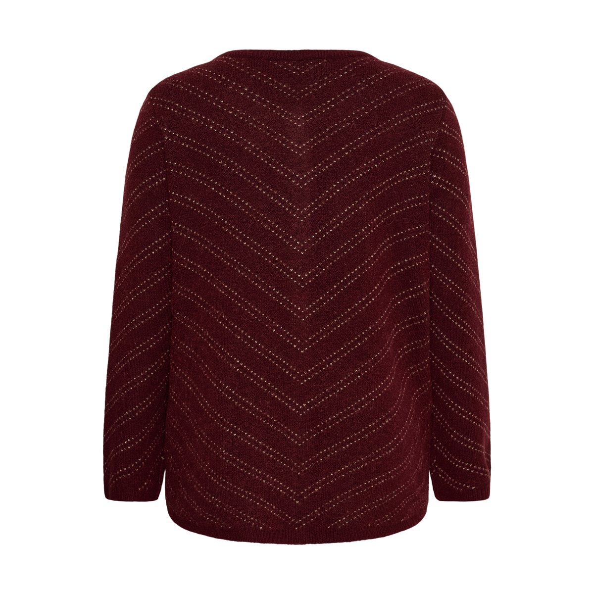 Cardigan à tricot rouge port m./desert taupe m. stripe, KAFFE CURVE