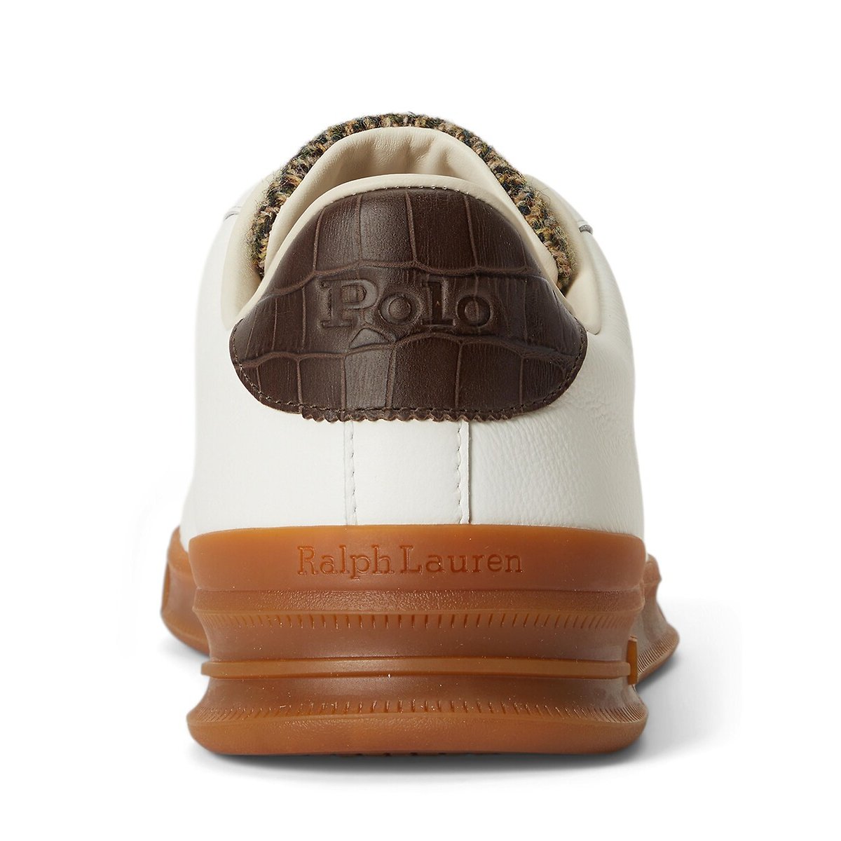 Baskets en cuir, HERITAGE COURT 3 blanc/marron, POLO RALPH LAUREN