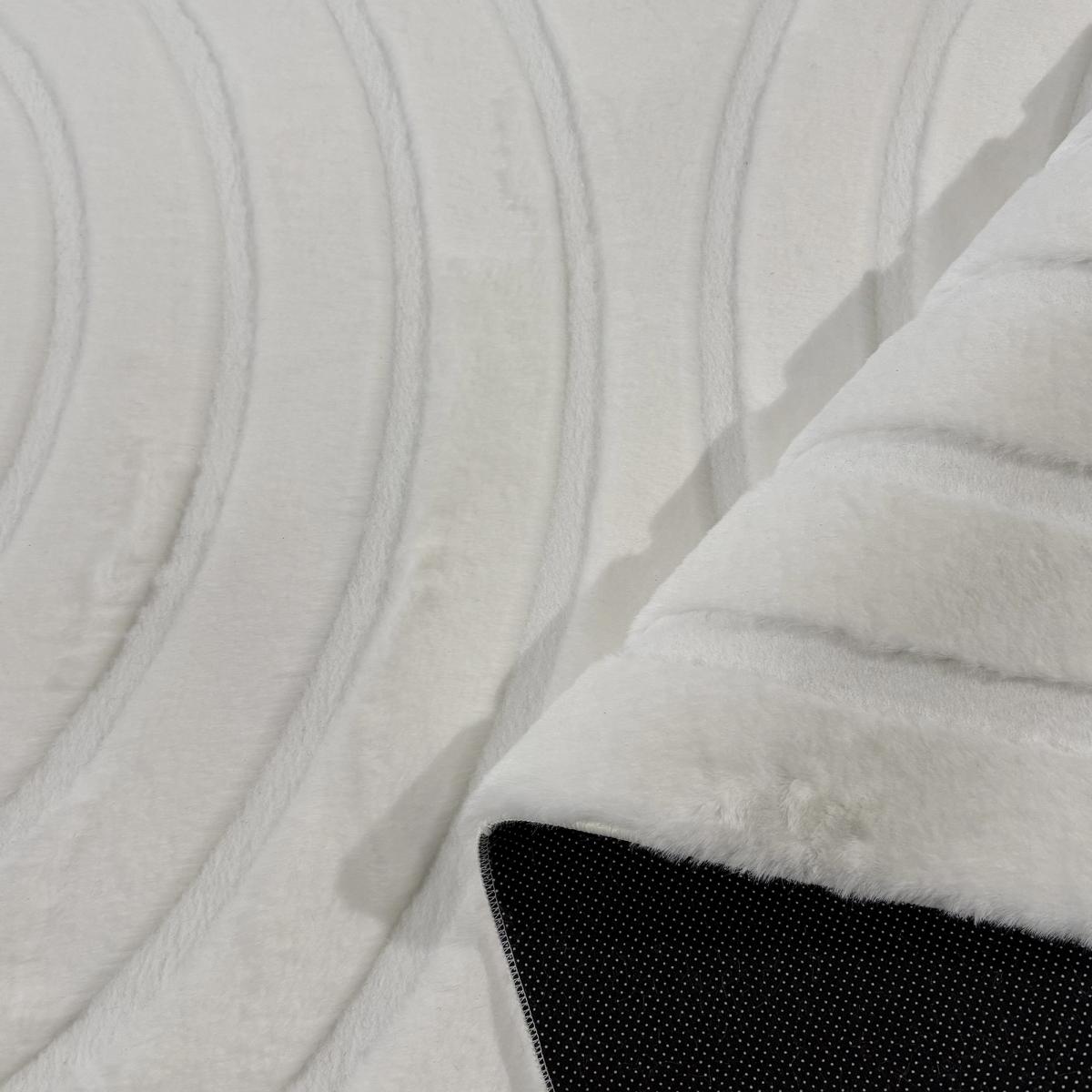 Tapis salon, faux uni sobre, texture en relief LYN59 DEH blanc, gris, UN AMOUR DE TAPIS
