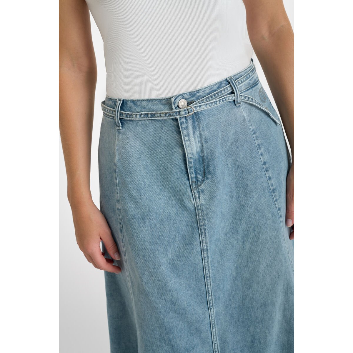 Jupe evasée, patineuse en jeans ANETTE blue, LE TEMPS DES CERISES