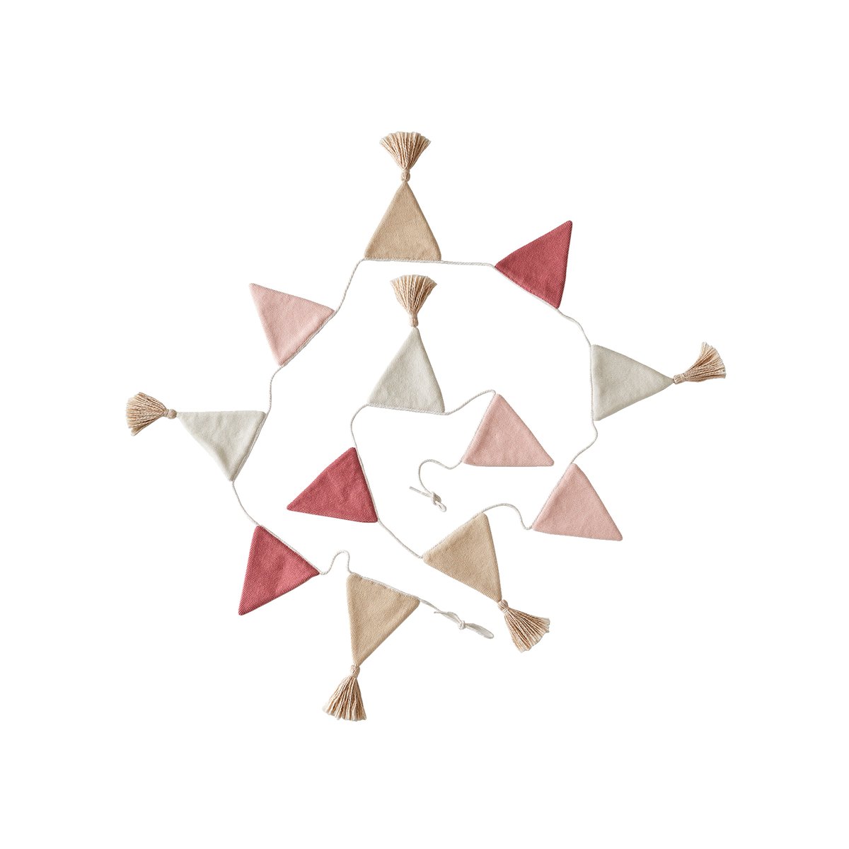Guirlande fanions tricot rose poudré, VERTBAUDET