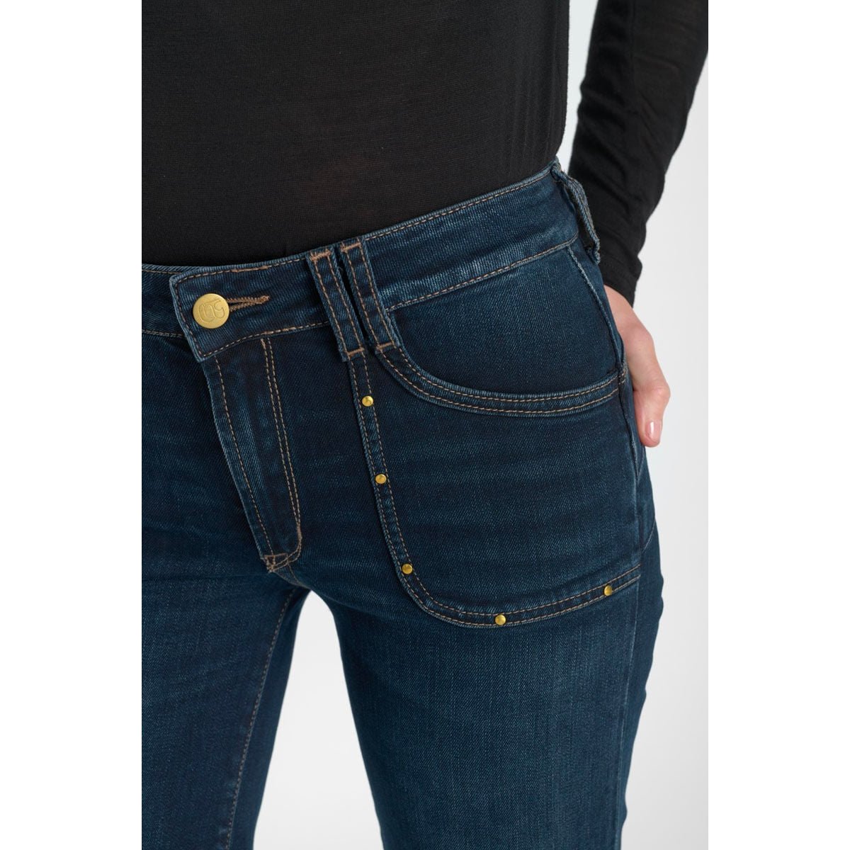 Jeans flare PULP high flare, longueur 34 blue / black, LE TEMPS DES CERISES