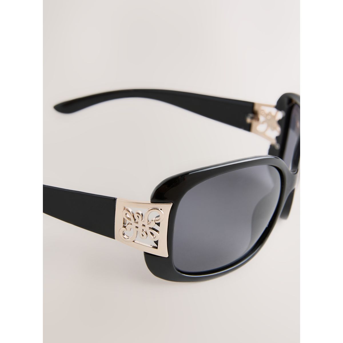 Lunettes de soleil à branches incurvées noir, NEXT
