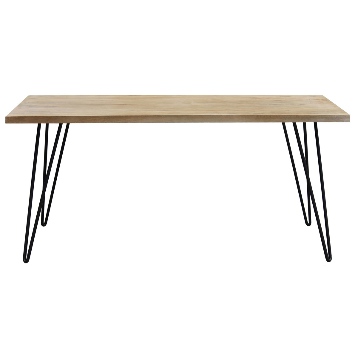 Table à manger en bois manguier massif L160 cm VIBES naturel, MILIBOO