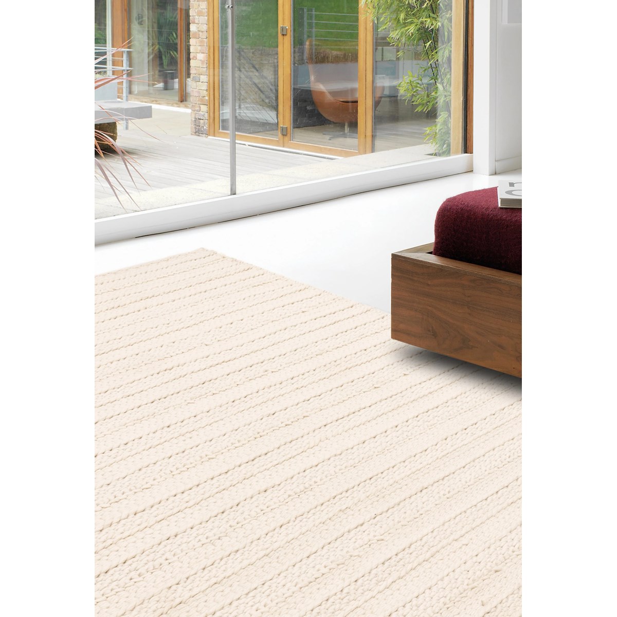 Tapis intérieur extérieur style jute BLACKSON blanc, NOVATREND