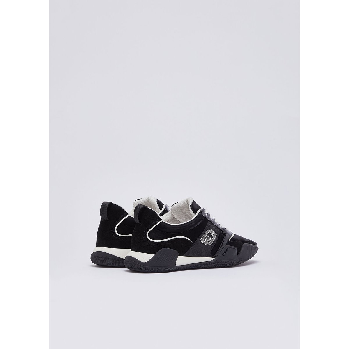 Baskets en nylon et cuir verni noir, LIU JO