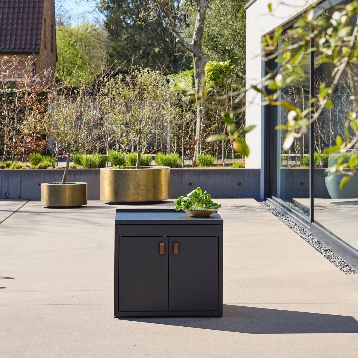 Module de cuisine extérieure acier 2 portes L75,5cm THIRA noir, SWEEEK