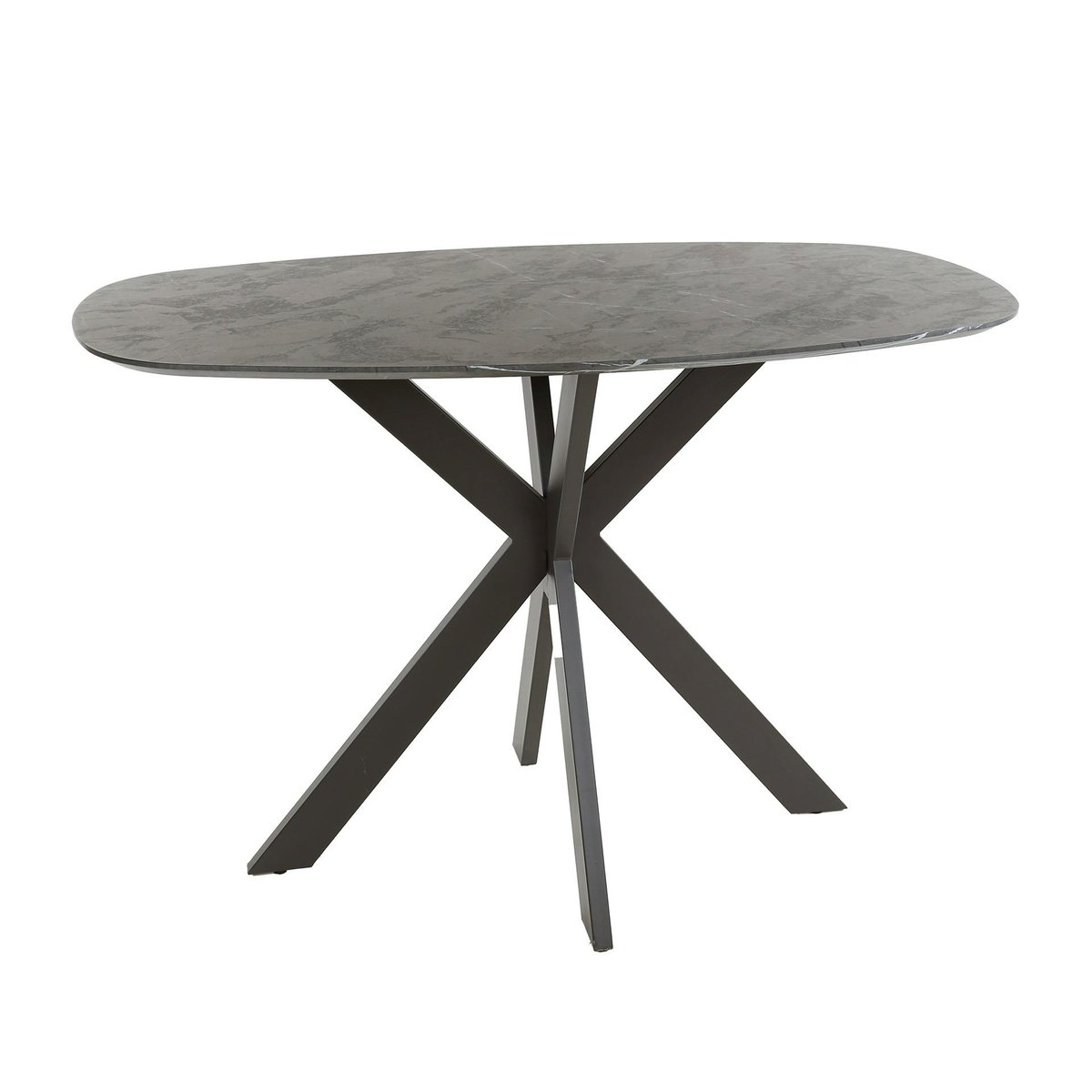 Mange-debout ovale effet onyx 140 cm RALF gris, PIER IMPORT