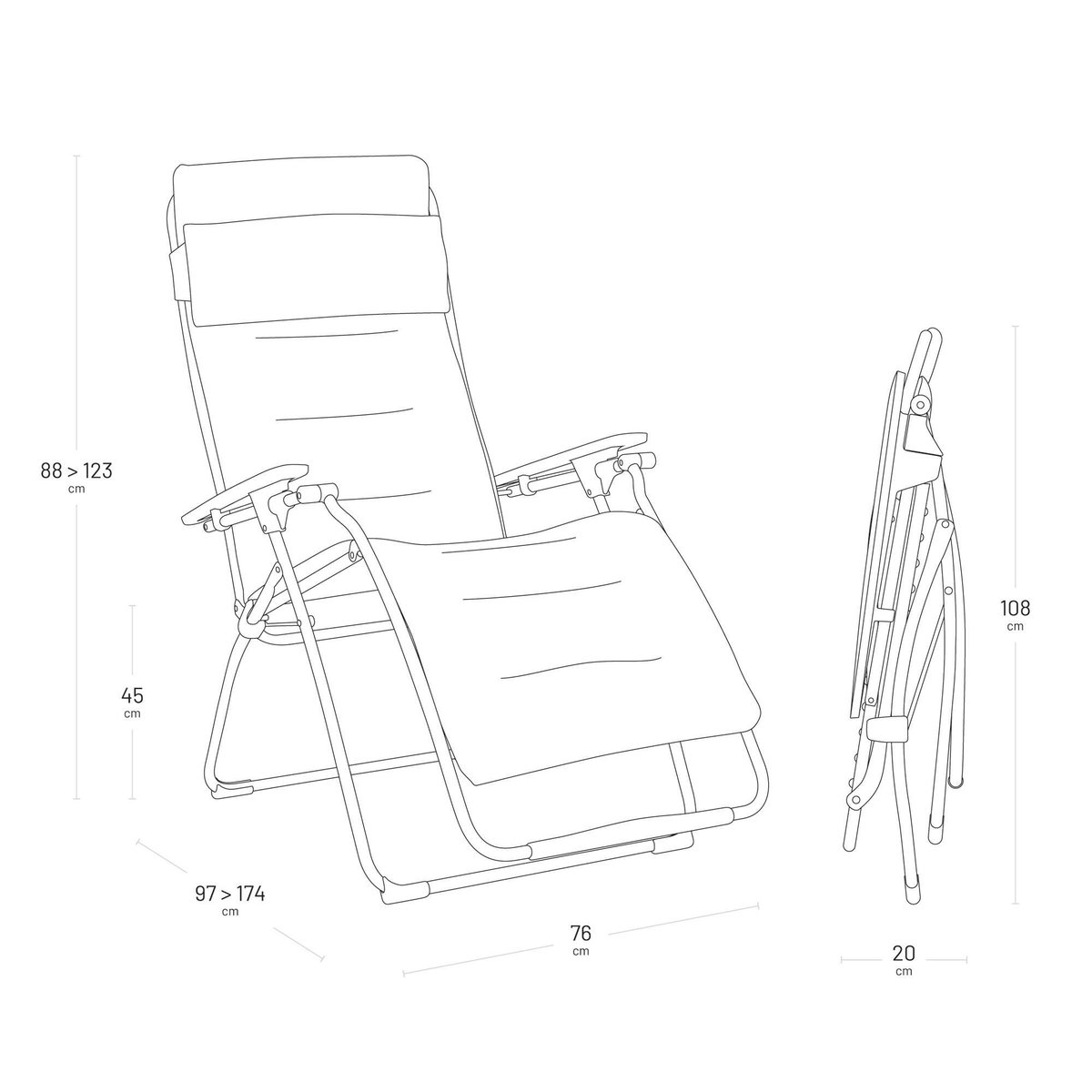 Fauteuil Relax Zéro Gravité XL - FUTURA XL marron taupe, LAFUMA MOBILIER