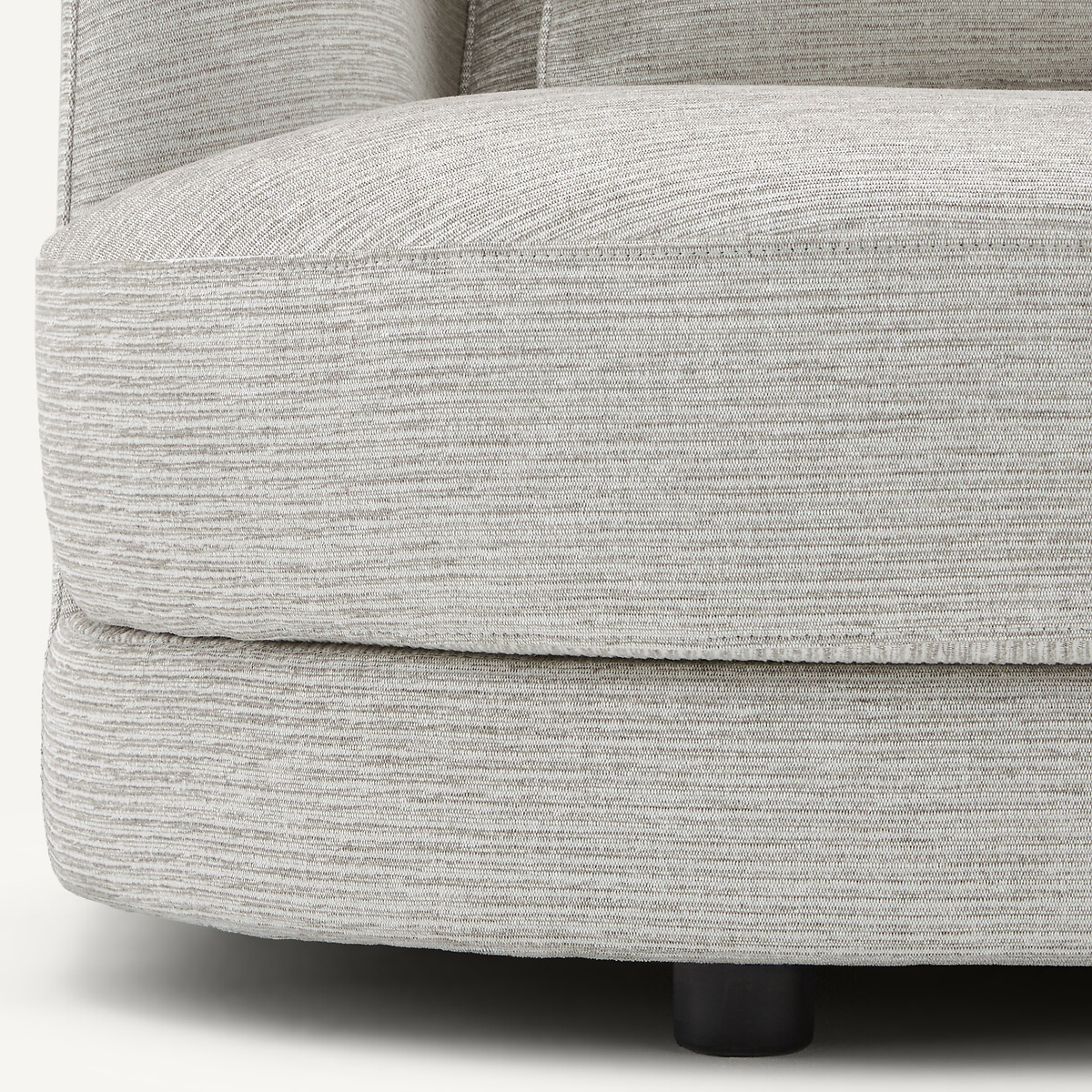 Linkes, abgerundetes Sofa-Element, modular, aus recycelter Baumwolle, TIBERIO hellgrau, AM.PM