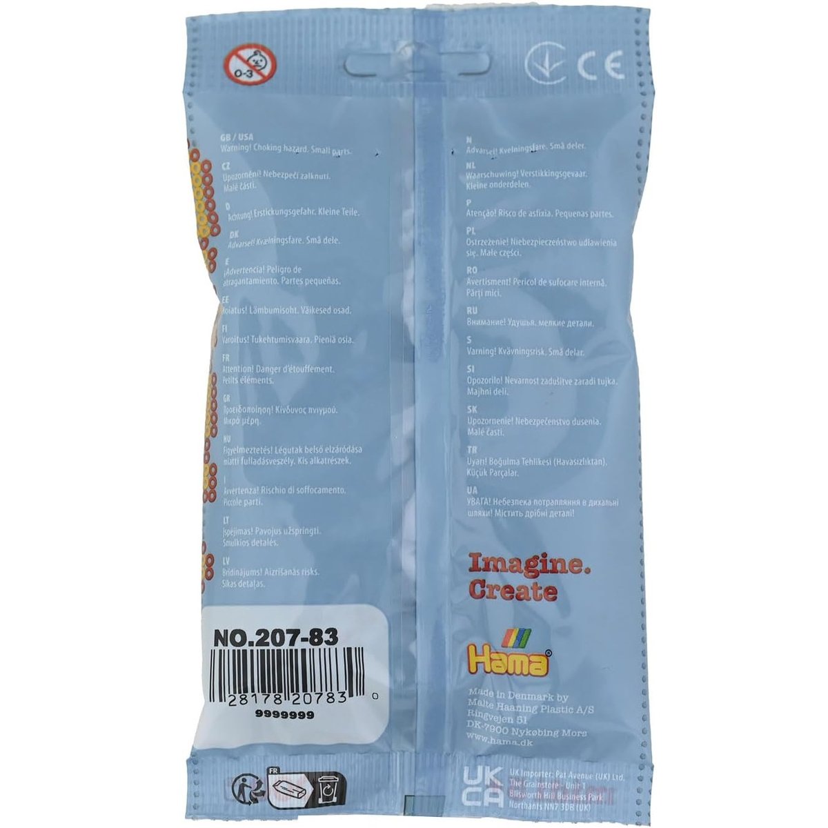 Sachet 1000 perles plastique bleu, HAMA