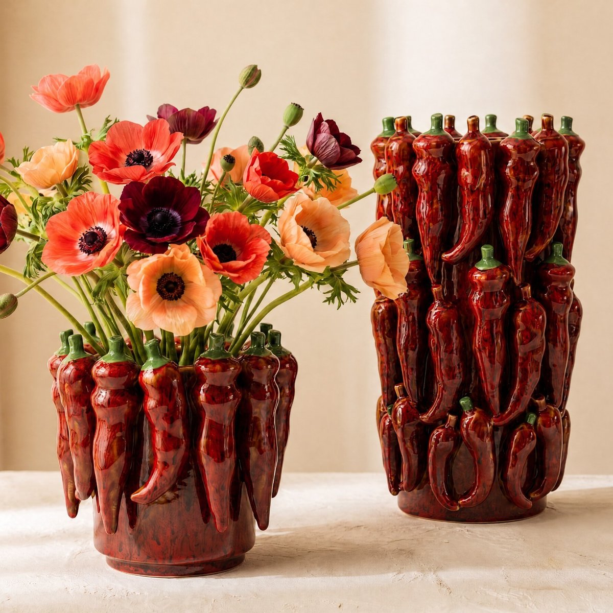 Vase piments en porcelaine rouge, KARE DESIGN
