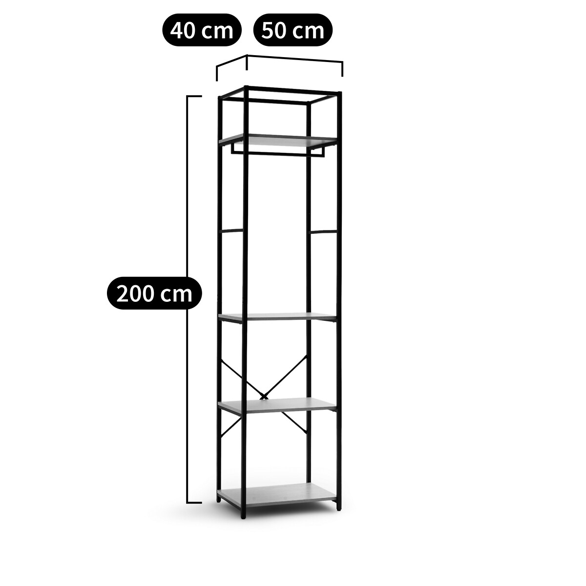 Module de dressing L50 cm, Adarbi noir/bois, LA REDOUTE INTERIEURS