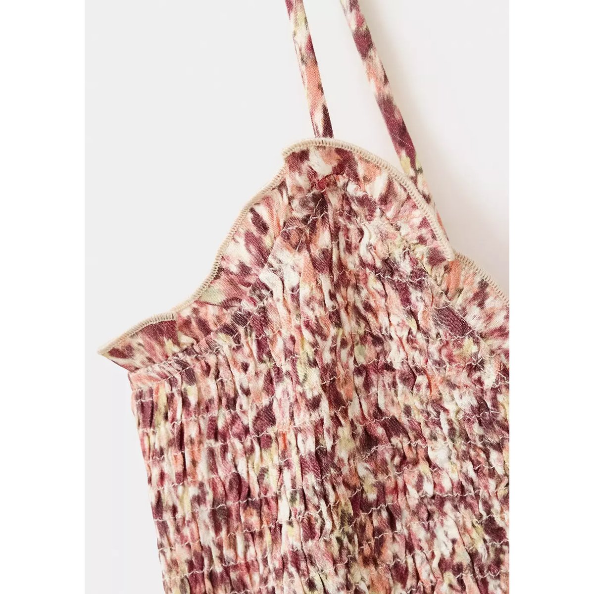 Top froncé imprimé rose pastel, MANGO TEEN