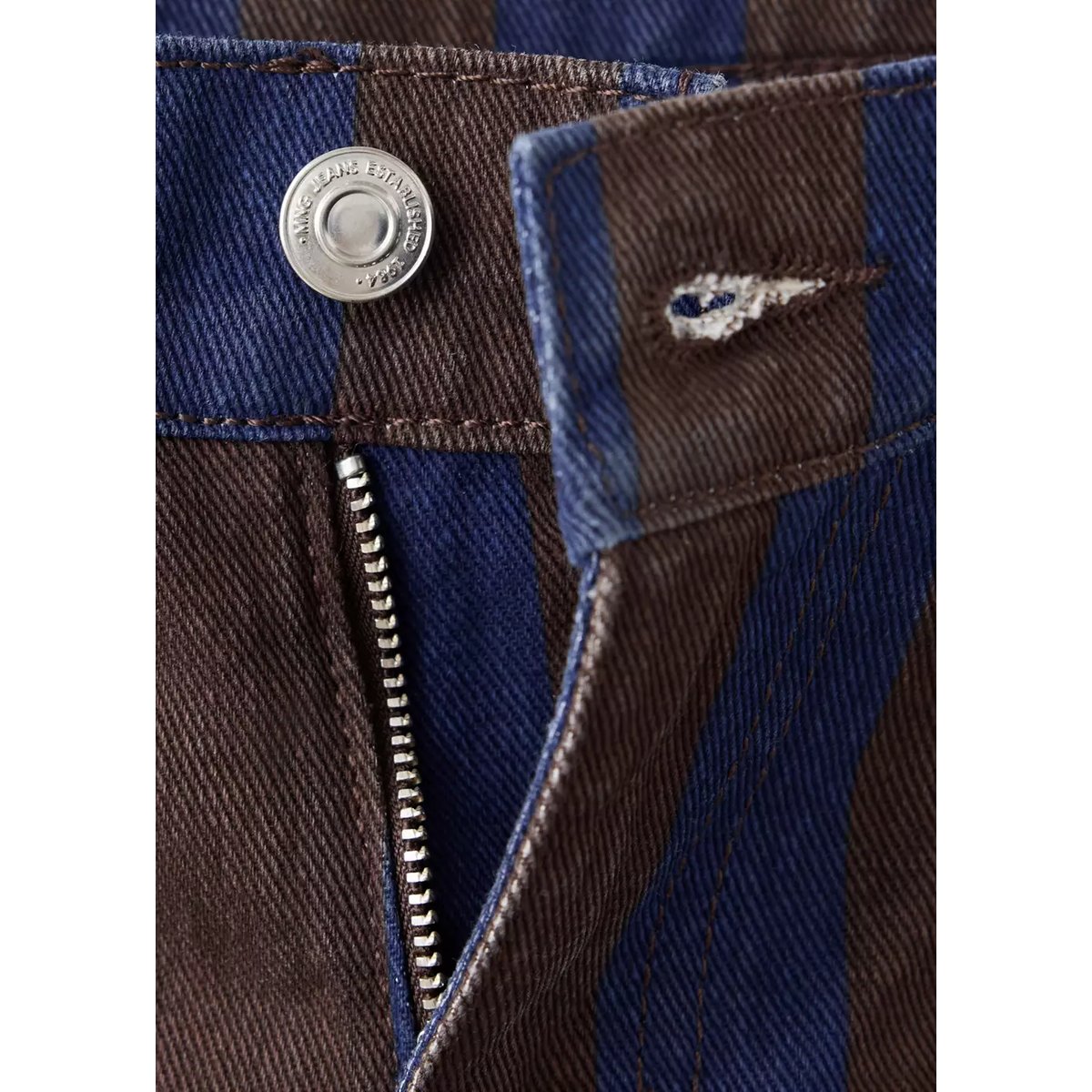 Jean à rayures regular waist bleu, MANGO
