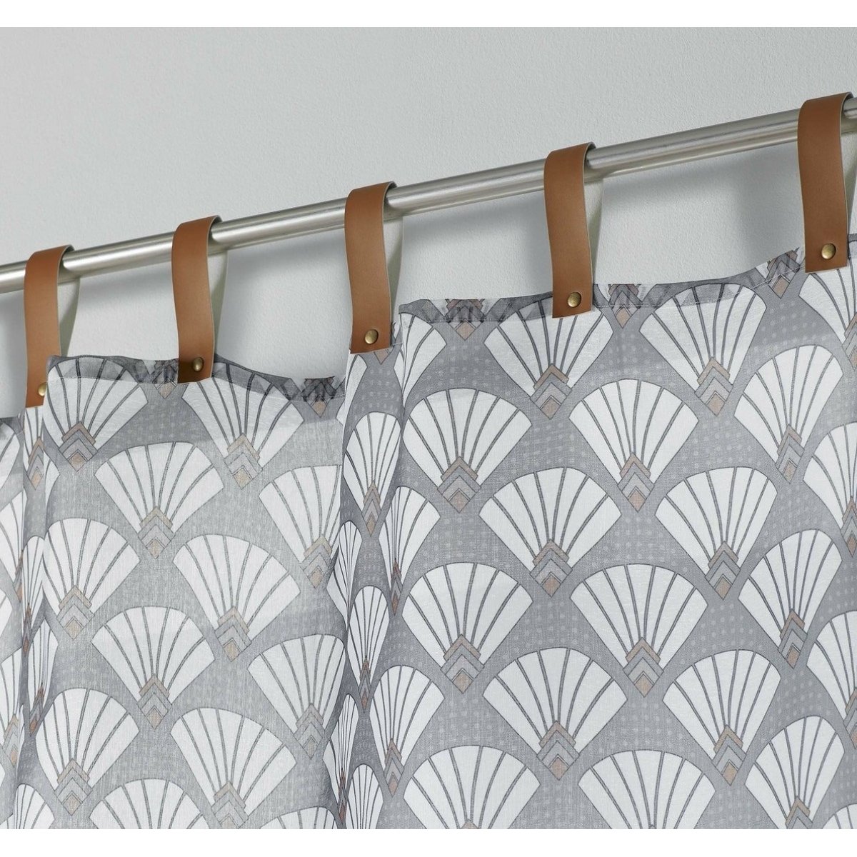 Voilage sable a oeillets Art déco chic anthracite, EDEN