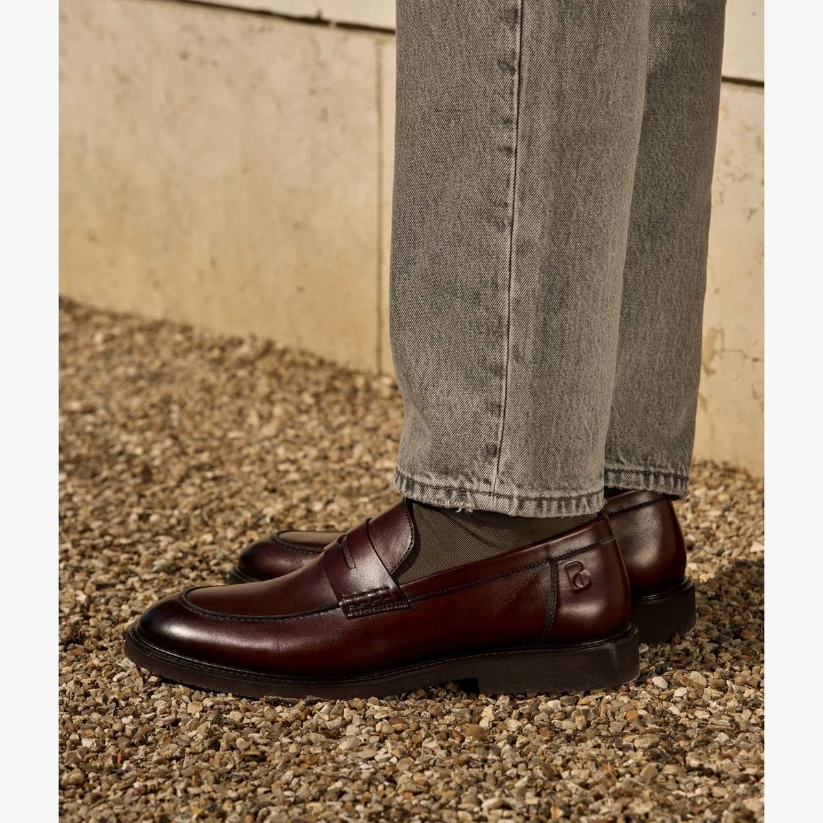 Mocassin en cuir OLIVIER marron cafe, BOCAGE
