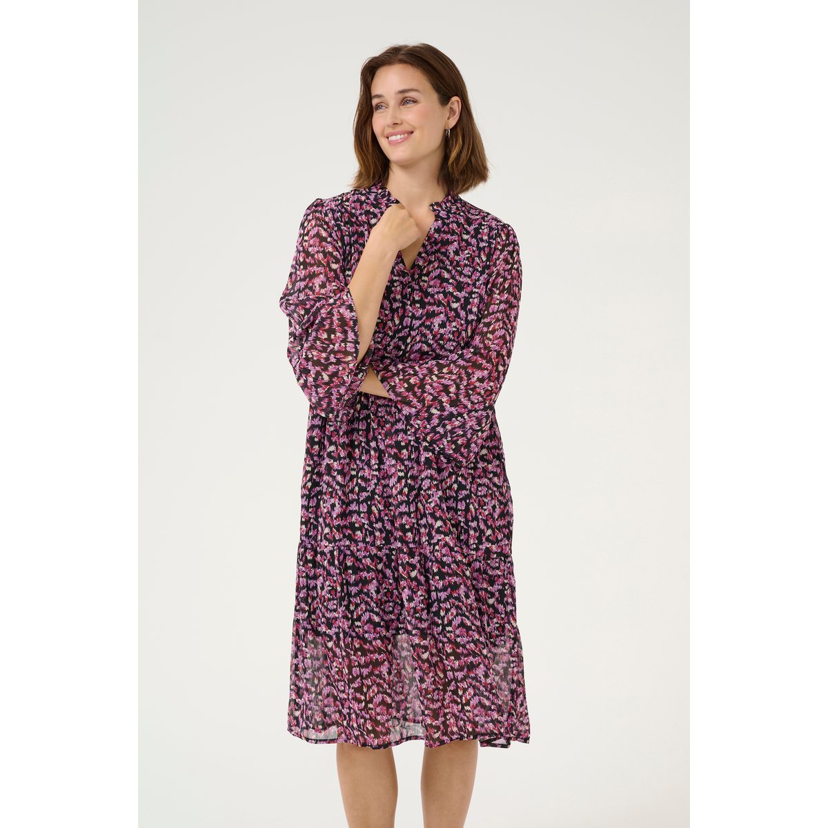 Dress rouge sundried brush print, KAFFE