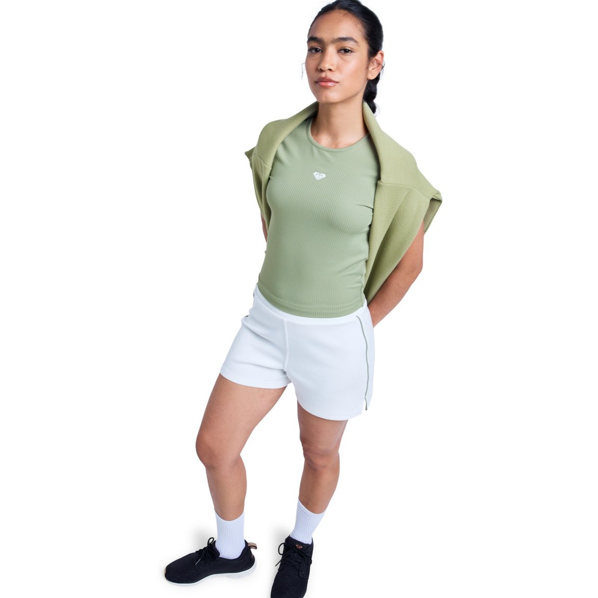 Haut d’entraînement à manches courtes RISE & VIBE. vert oil green, ROXY