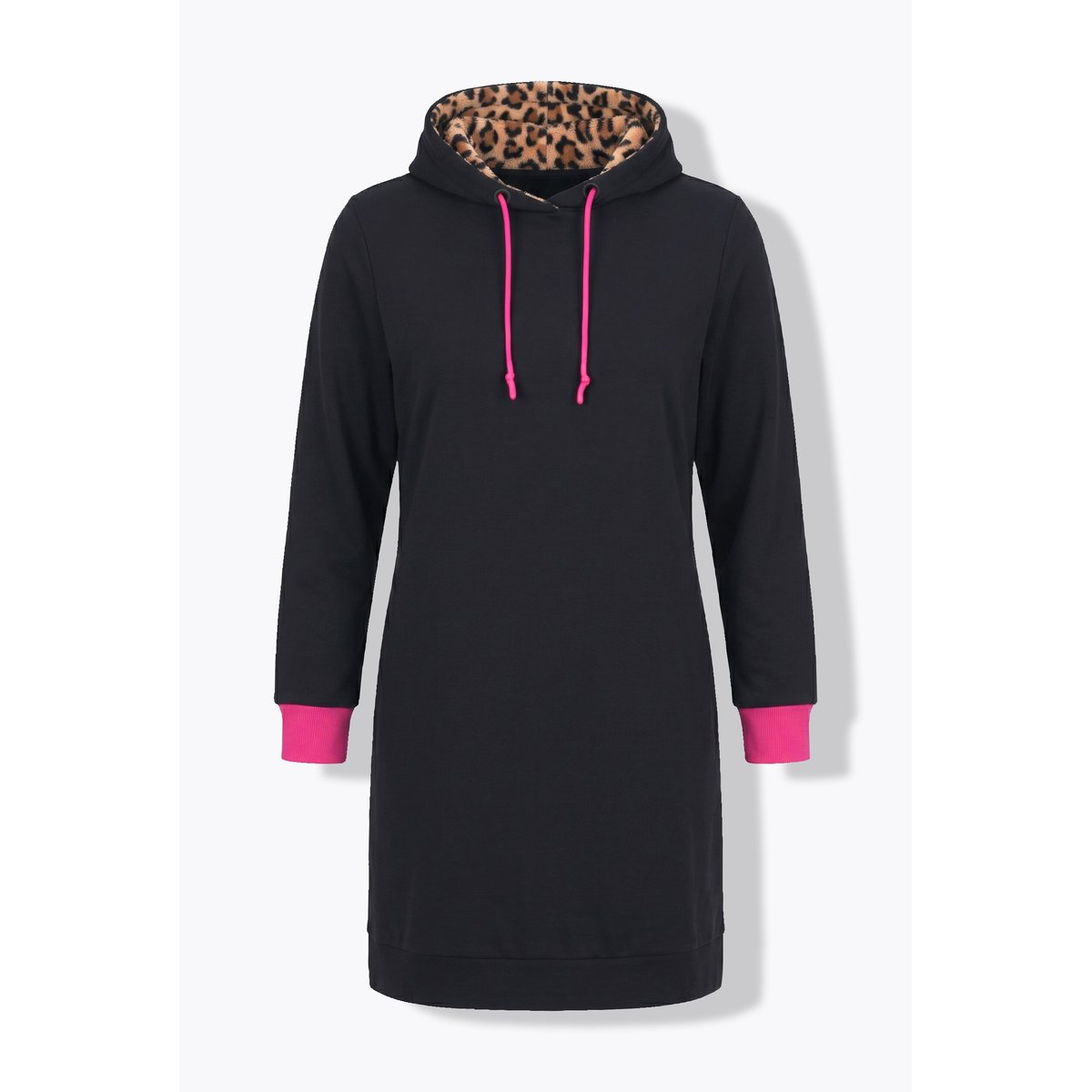 Robe en molleton à capuche noir, ULLA POPKEN