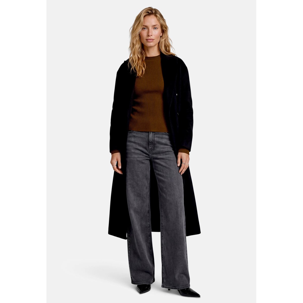Pull-over en fine maille à col droit monk's robe, ZERO