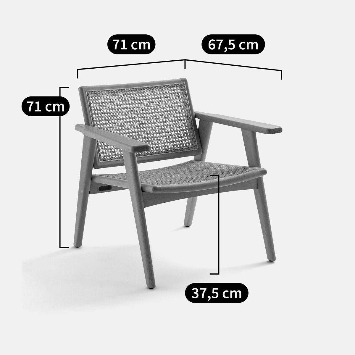 Fauteuil hêtre et cannage, Lons naturel, LA REDOUTE INTERIEURS
