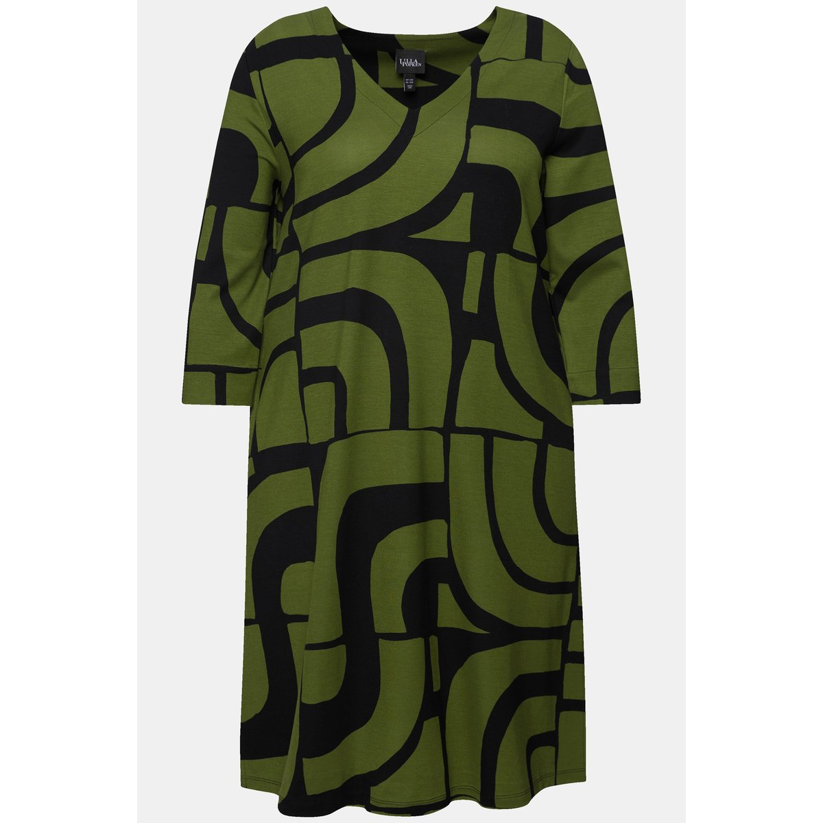 Robe en point de Rome, coupe évasée ébène, ULLA POPKEN
