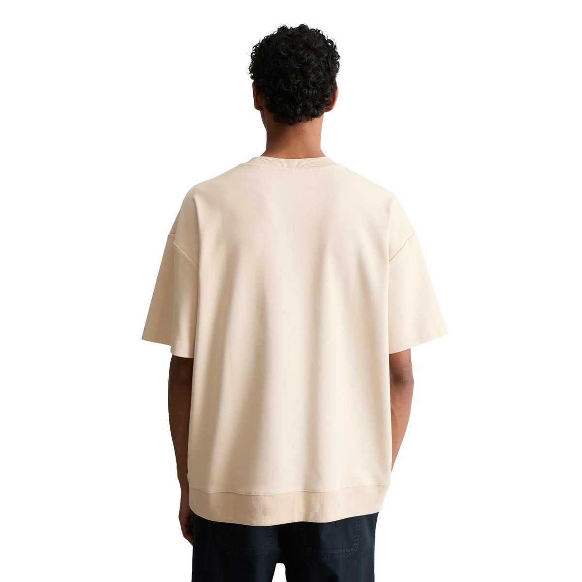 T-shirt ample en jersey interlock épais beige, MARC O’POLO DENIM