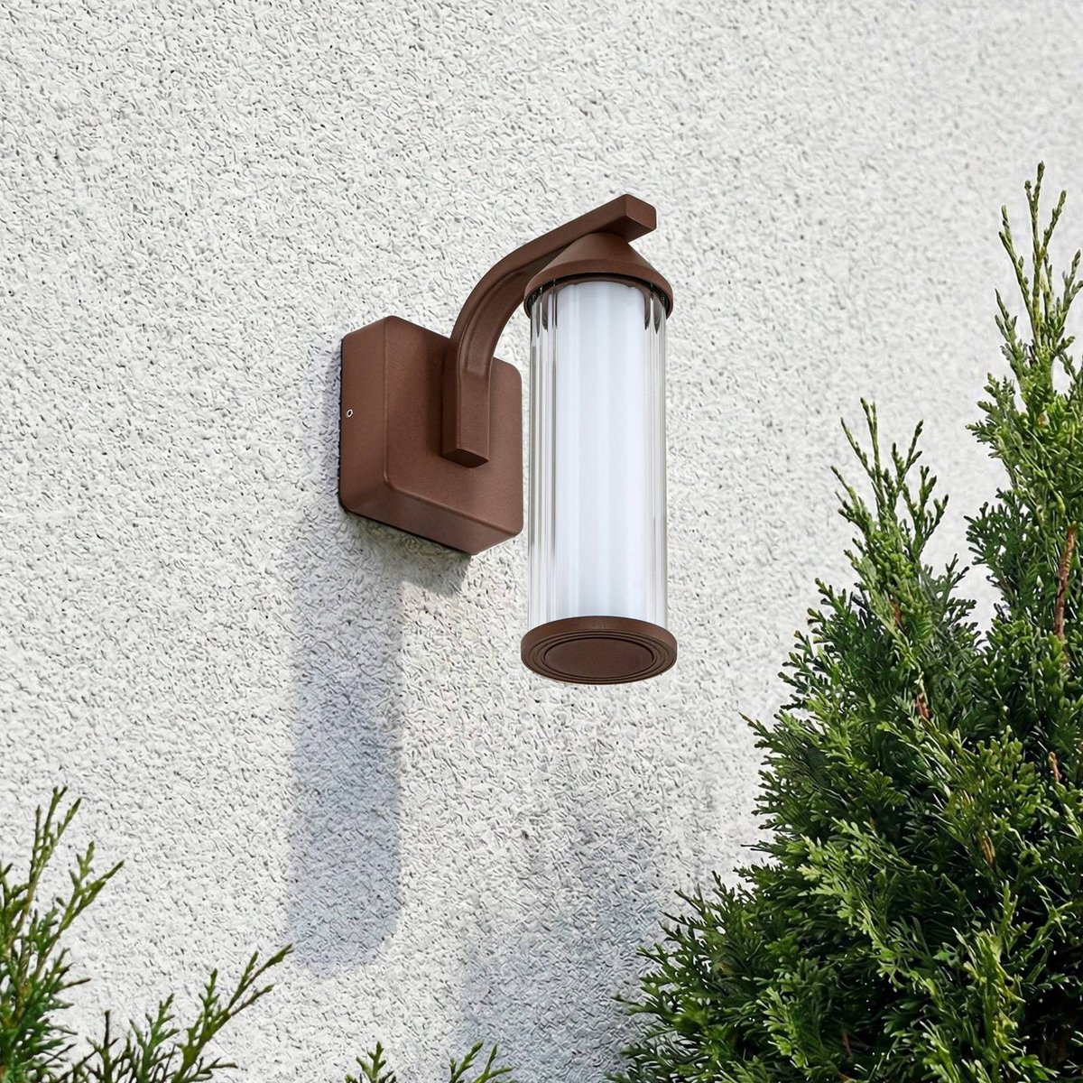 Applique extérieure en aluminium moderneLED rouille, transparent, blanc, LINDBY