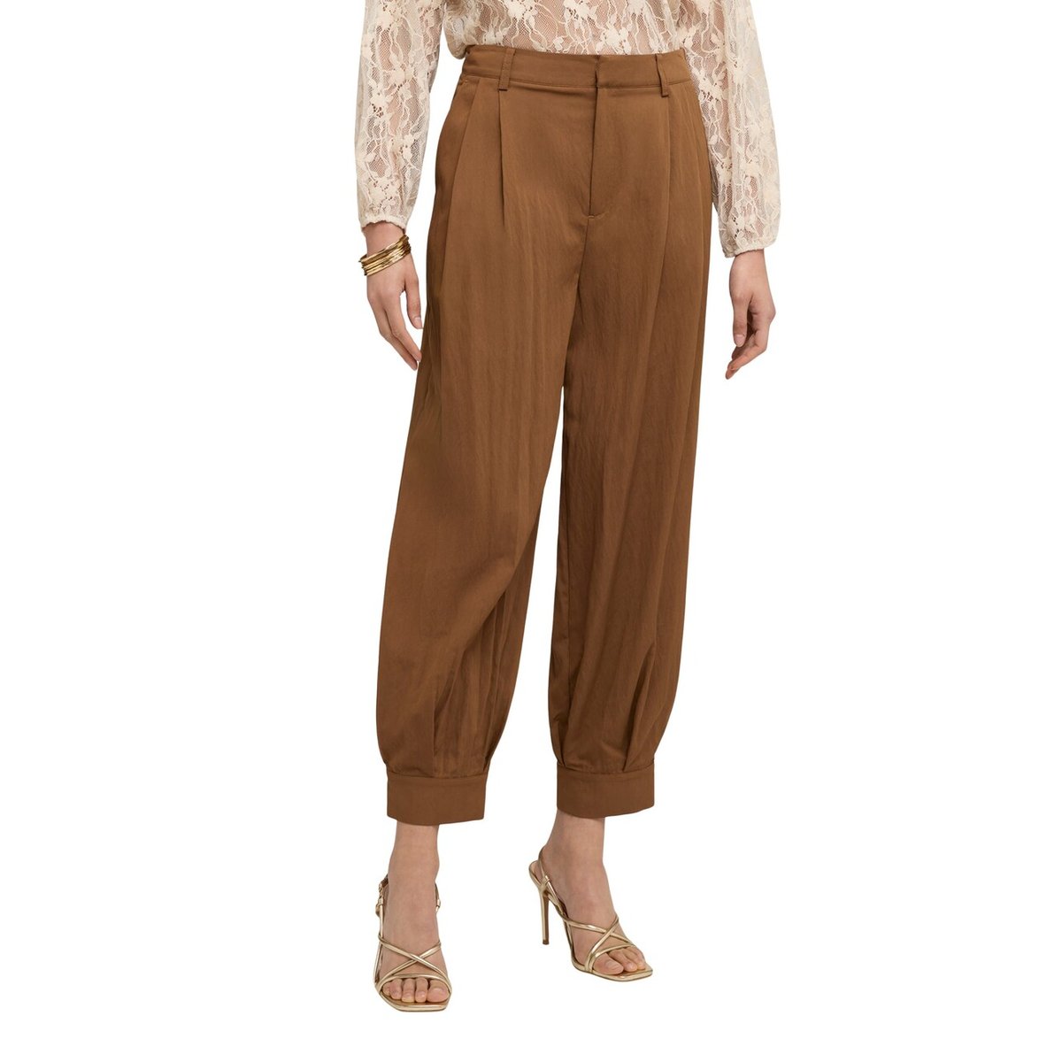 Pantalon avec poignet au bas marron, MOTIVI