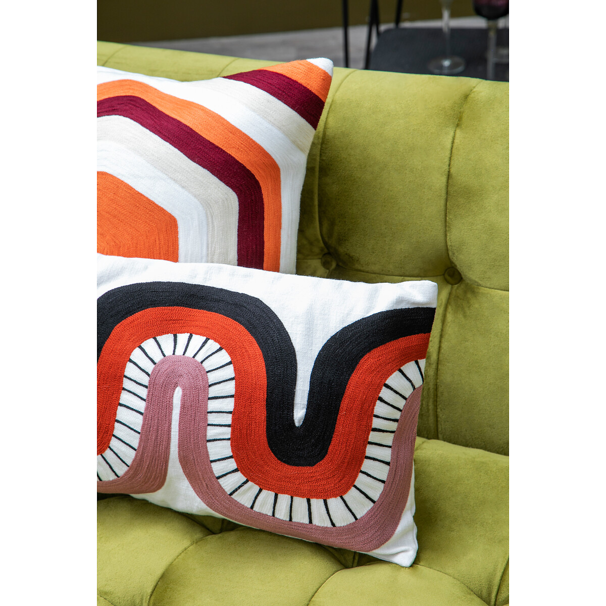 Abstract Design Multi Colour Filled Cushion 50x30cm multi-coloured, ÉDITÉ