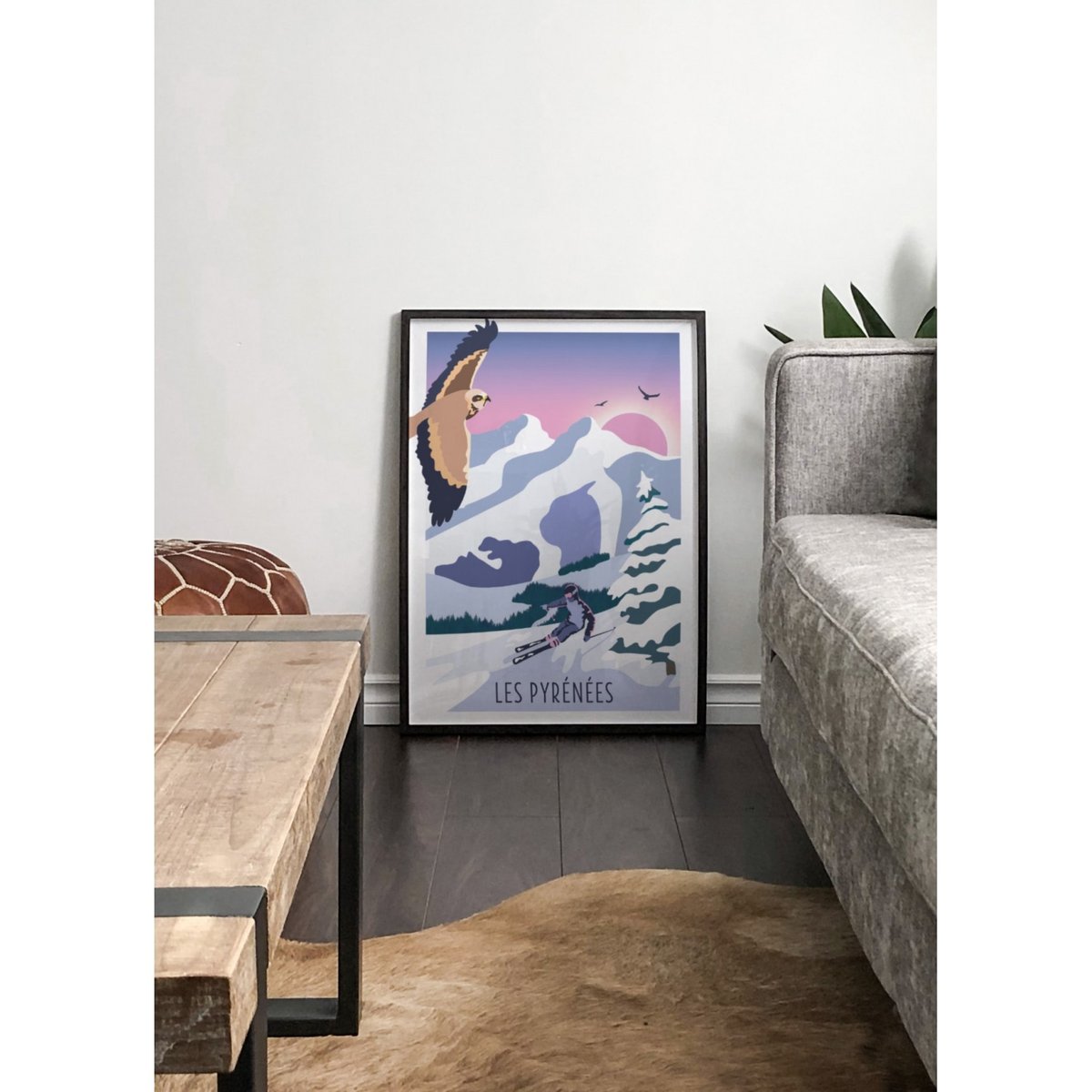 Affiche Les Pyrénées blanc, L'AFFICHERIE