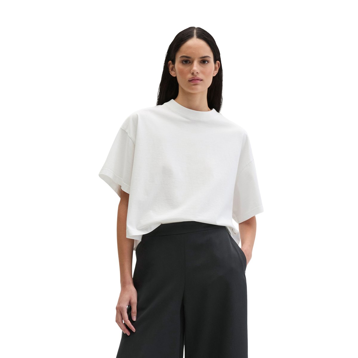 T-shirt imprimé loose en coton bio régénéré blanc, MARC O'POLO
