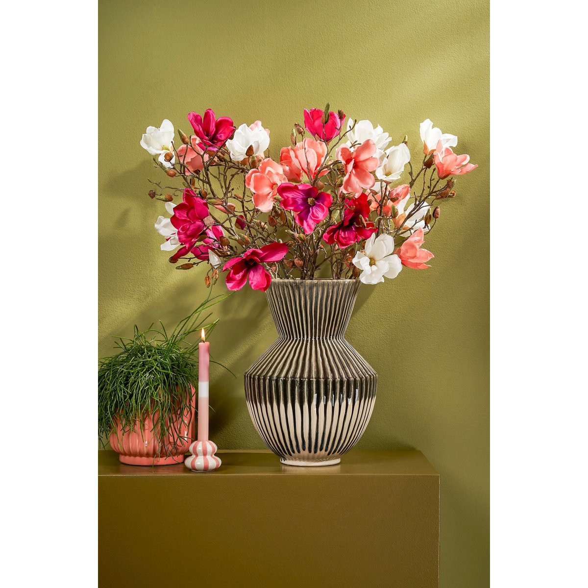 Fleur artificielle MAGNOLIA blanc, MICA DECORATIONS