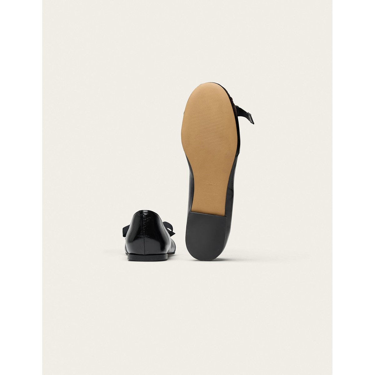 Ballerines SANA cuir plissé noir, ODAJE